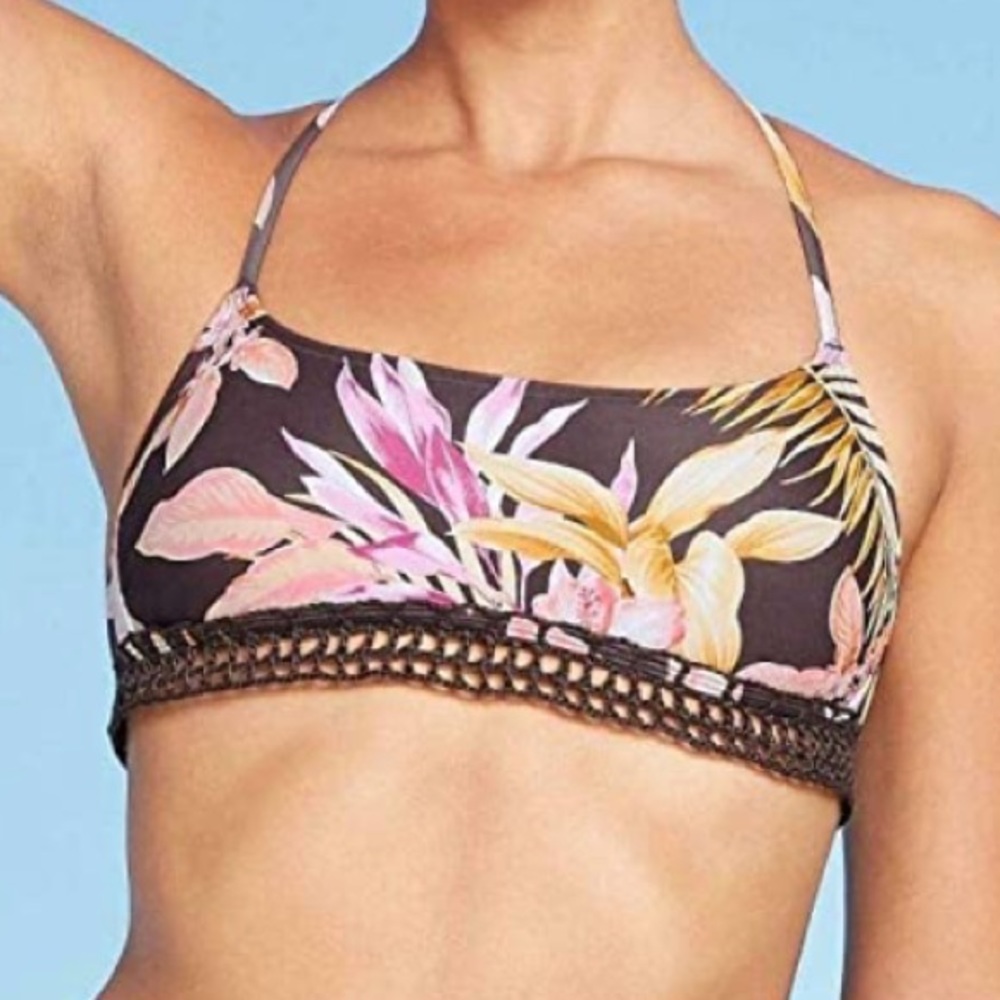 Bralette Bikini Top - XhilarationMulti Floral Small - Picture 1 of 10
